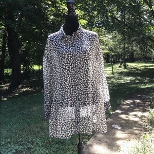 H&M sheer long sleeve blouse